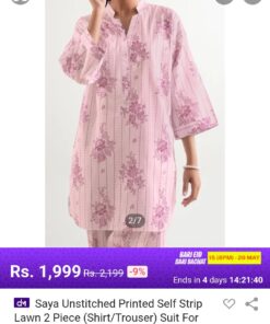 Saya Unstitched Printed Lawn 2 Piece